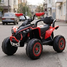 Детский квадроцикл на аккумуляторе M 6381EBLR-3 красный с пультом